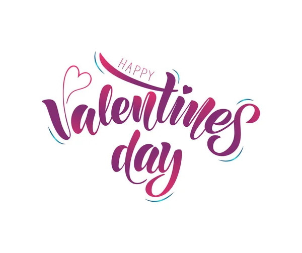 Feliz día de San Valentín - ilustración vectorial con letras de mano — Vector de stock