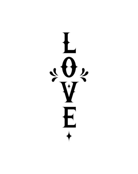 L'amour. Illustration vectorielle avec lettrage main amour — Image vectorielle