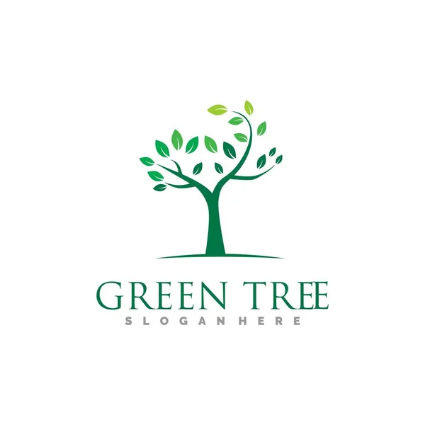 Yeşil Ağaç Doğal Logo Simge Şablon — Stok Vektör