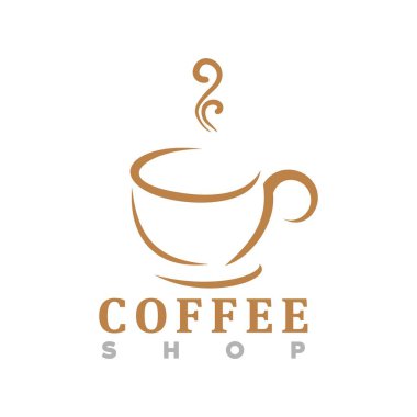 Kafe ve kupa logosu, simge ve şablon