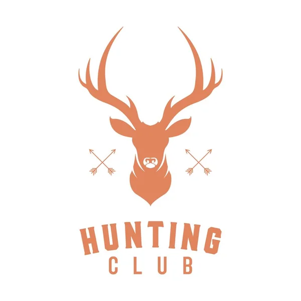 Vintage Deer Horn Logo Icon Template — Stock Vector
