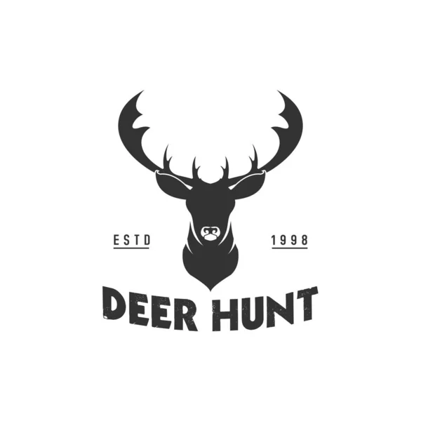 ヴィンテージ鹿の角のロゴ アイコンとテンプレート — ストックベクタ
