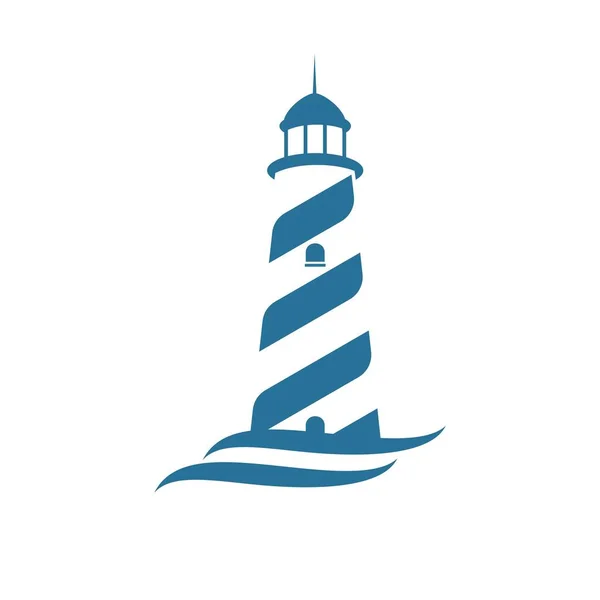 deniz feneri ve deniz logosu, sembol ve şablon