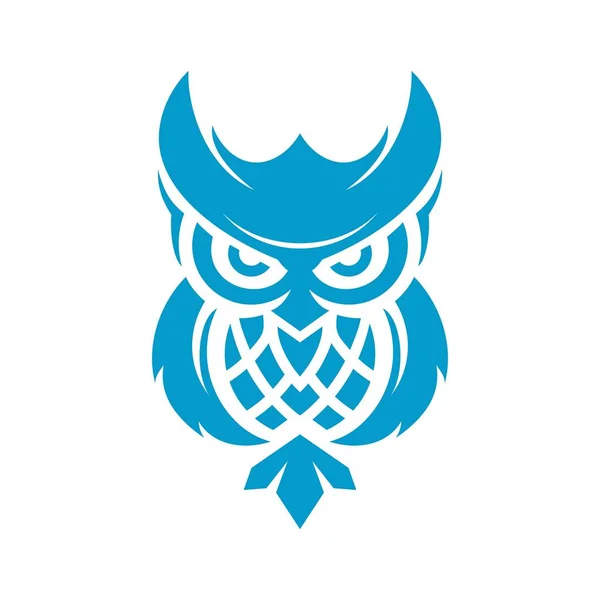 Uil Hoofd Logo Symbool Sjabloon — Stockvector