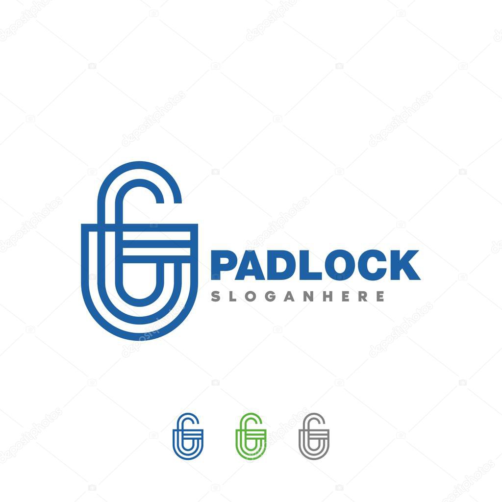 Padlock logo. security logo, symbol and illustration