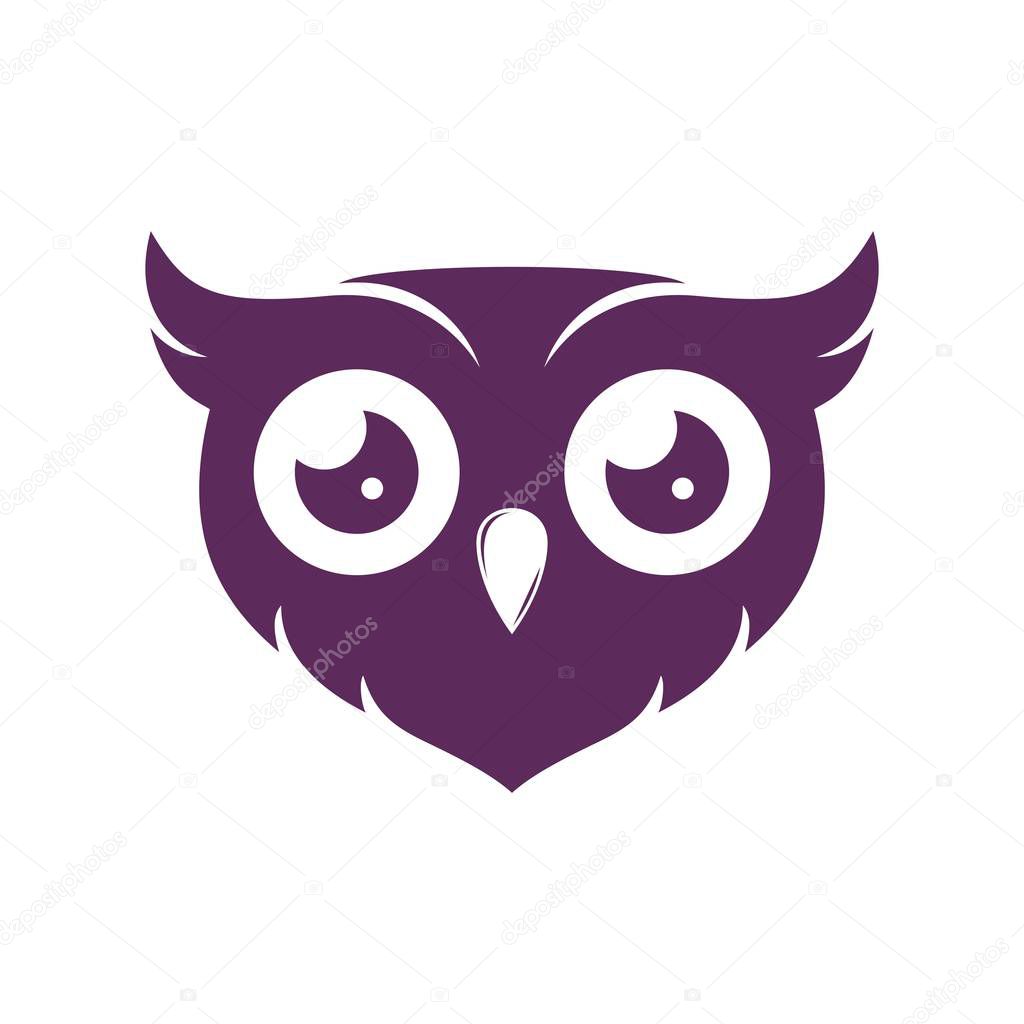 owl head logo, symbol and template