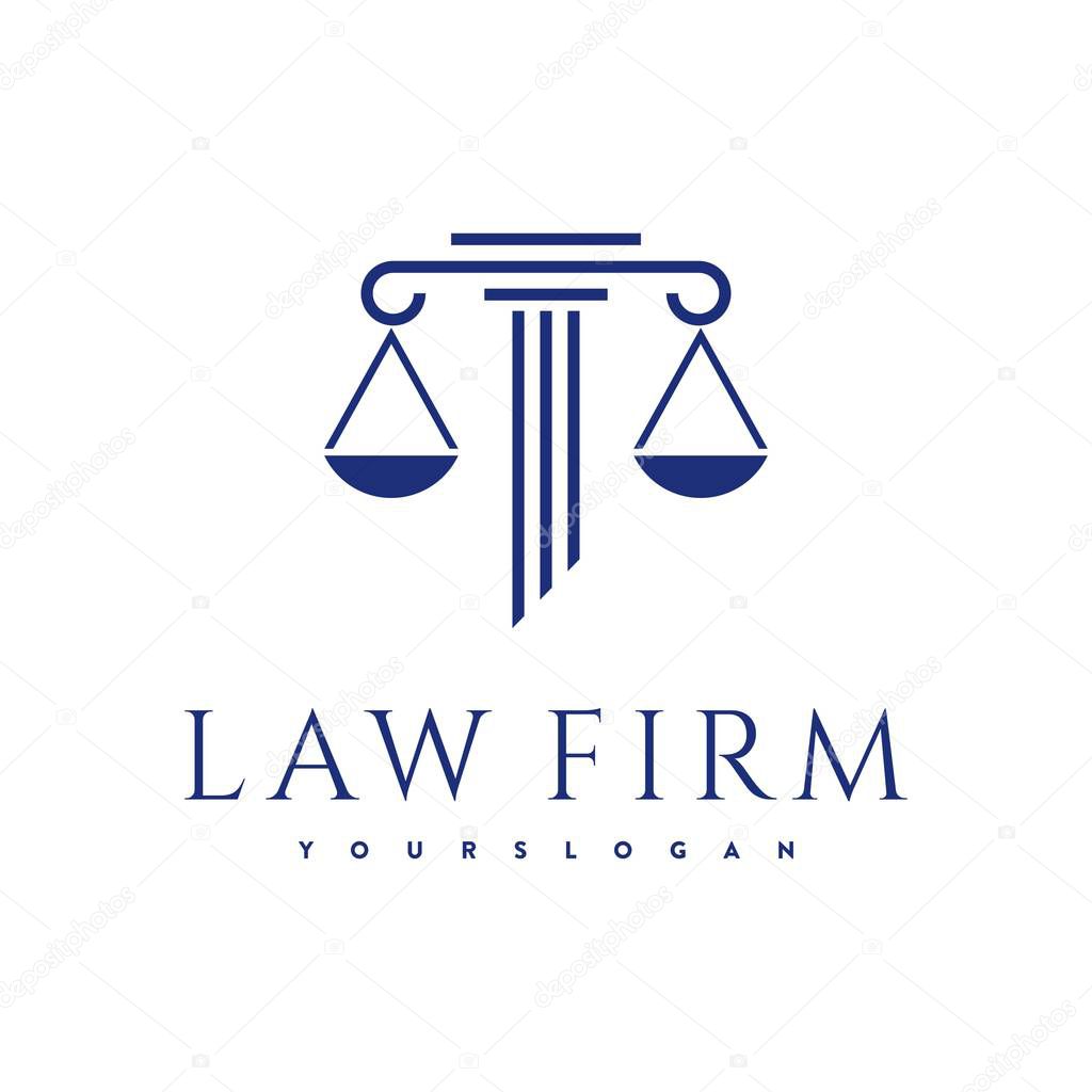 Law and legal scale logo, icon and template