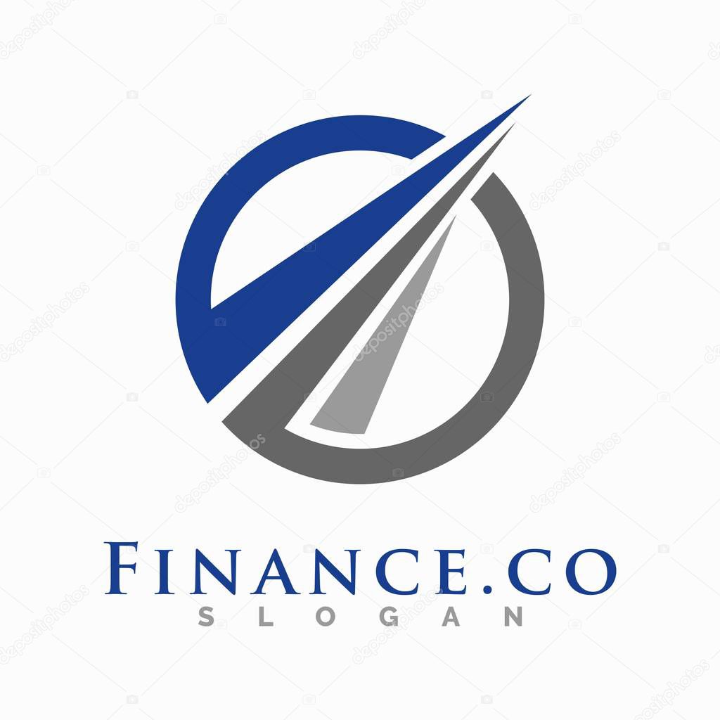 Chart and business logo, icon and template