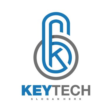 Anahtar kilidi ve asma kilit logosu, simge ve şablon