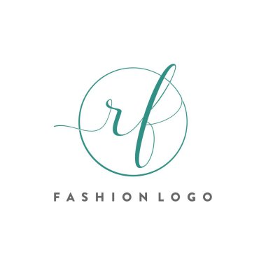 R harfi ve F logosu. moda logosu, simgesi ve şablonu