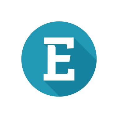 E harfi ve uygulama simgesi. logo ve şablon