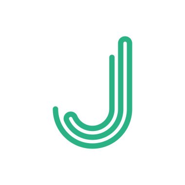 J harfi ve teknoloji logosu, simge ve şablon