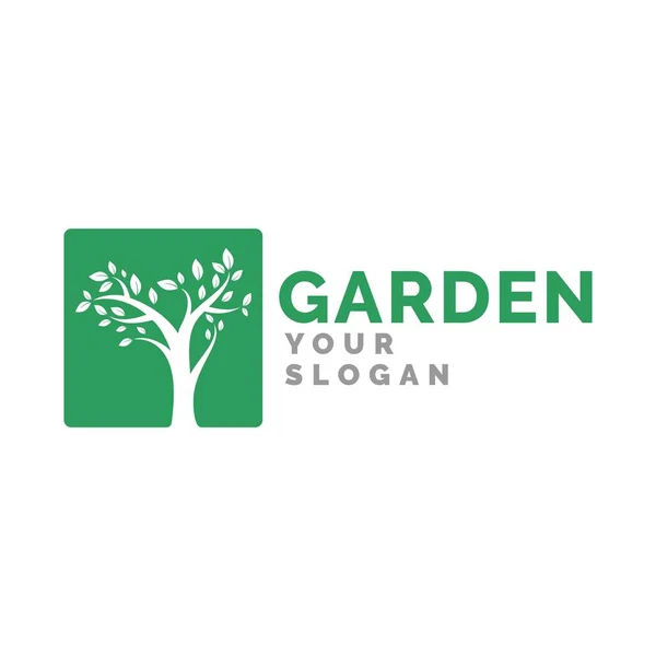 bahçe ve doğa logosu, simge ve şablon