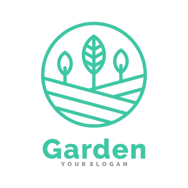 Bahçe Doğa Logosu Simge Şablon — Stok Vektör