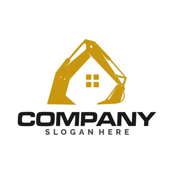 kazıcı ve inşaat logosu, simge ve şablon