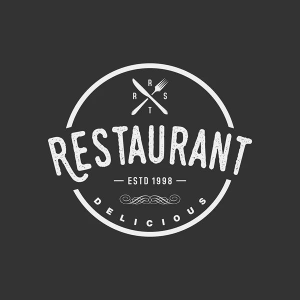 Logotyp Restauracji Logo Ikona Szablon Odznaki — Wektor stockowy