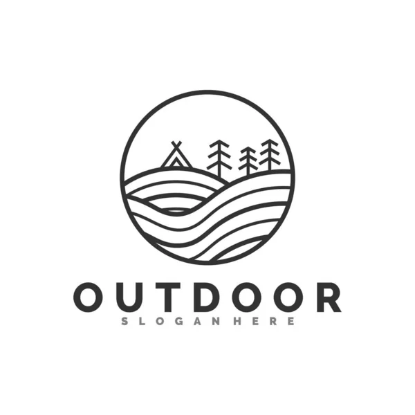 Vintage Outdoor Und Campinglogo Symbol Und Vorlage — Stockvektor