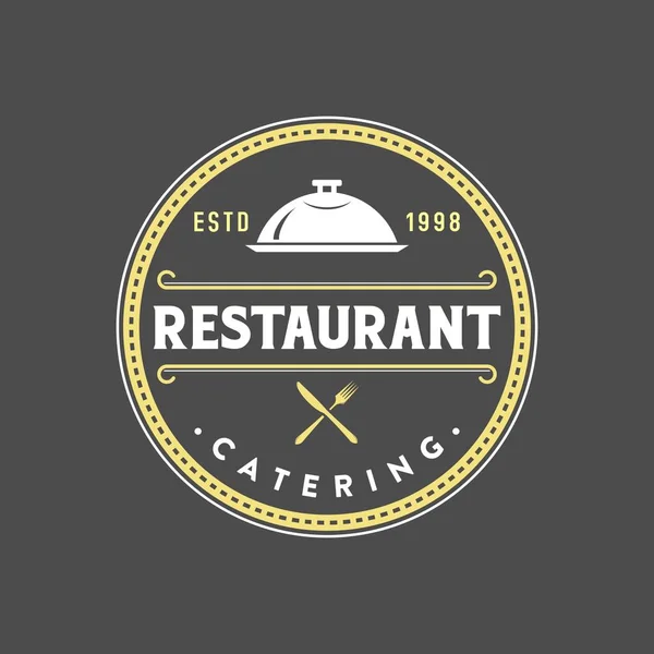 Klasik Restoran Logosu Rozet Logosu Simge Şablon — Stok Vektör