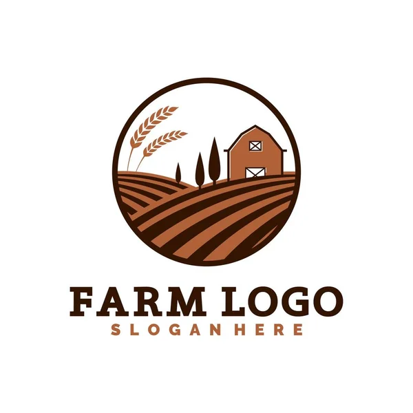 Farma Dům Vinobraní Logo Ikona Šablona — Stockový vektor