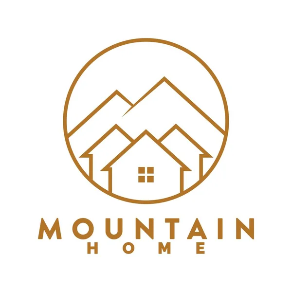 dağ ve ev logosu, simge ve şablon
