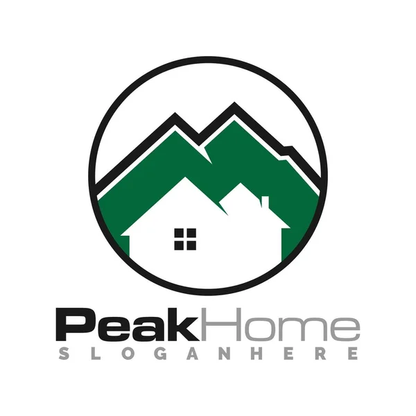 Mountain Home Logo Icon Template — ストックベクタ