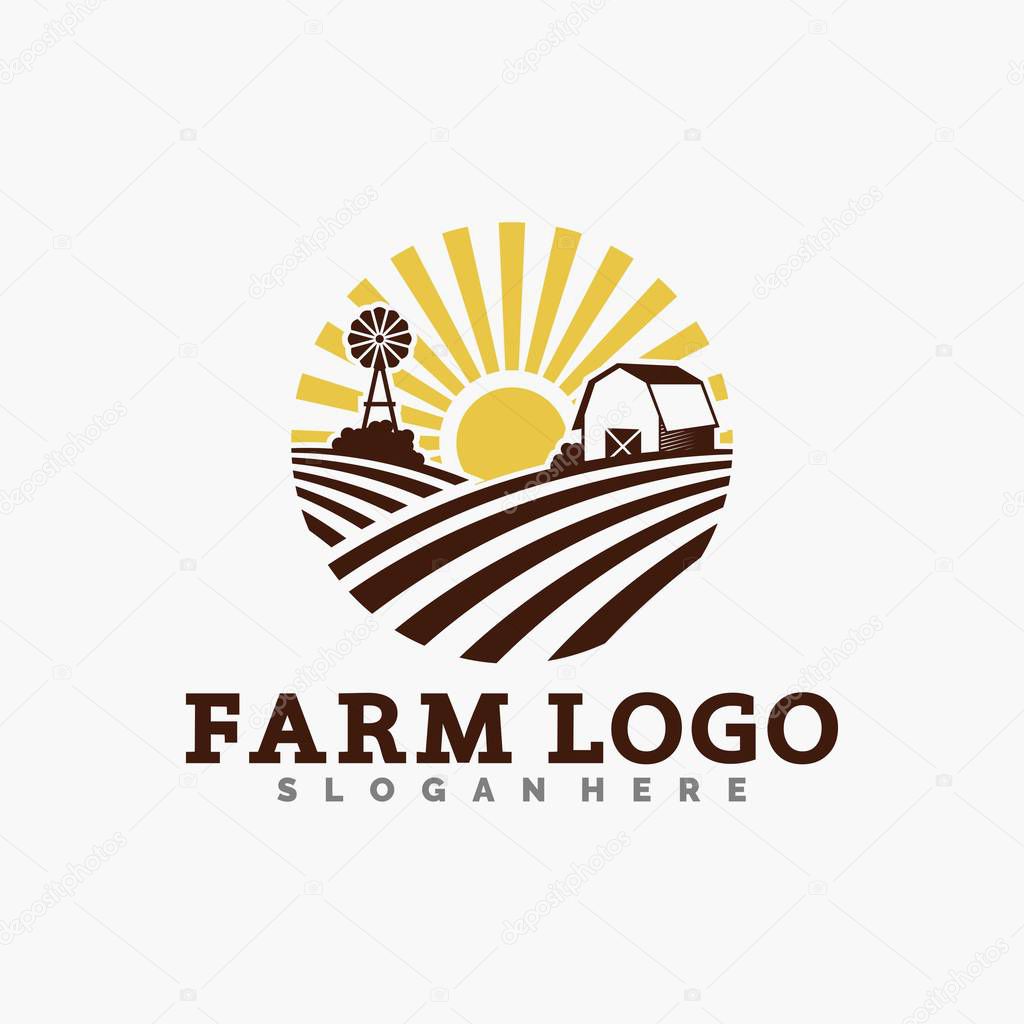 farm house and vintage logo, icon, and template