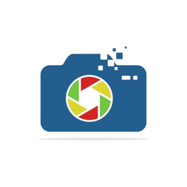 kamera ve teknoloji logosu, simge ve şablon