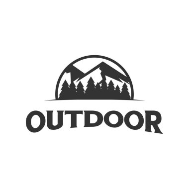 dağ dış logosu, simge ve şablon