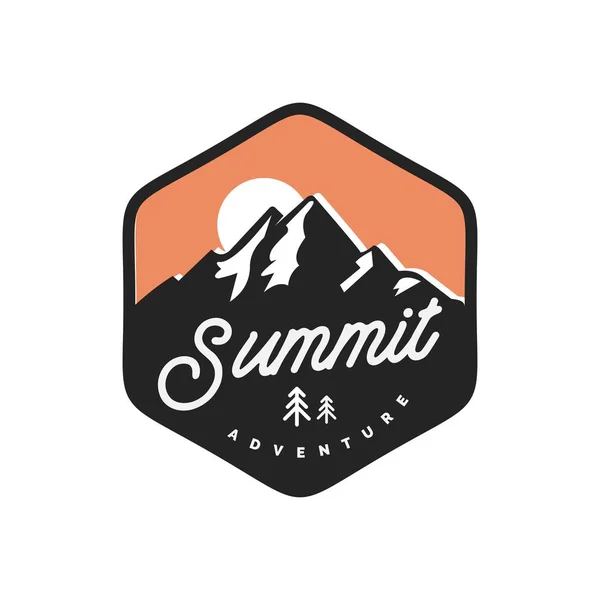 dağ ve açık hava logosu, simge ve şablon