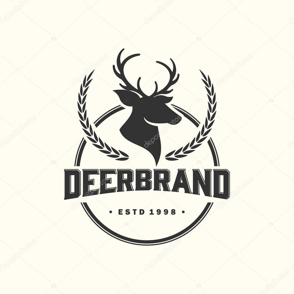 deer head logo, icon and template