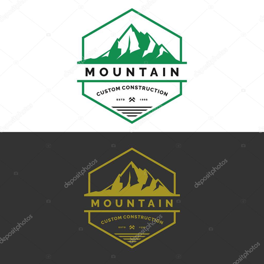 mountain and outdoor logo, icon and template