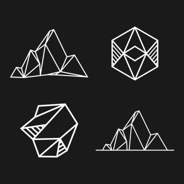 dağ taşı ve geometrik logo, simge ve şablon