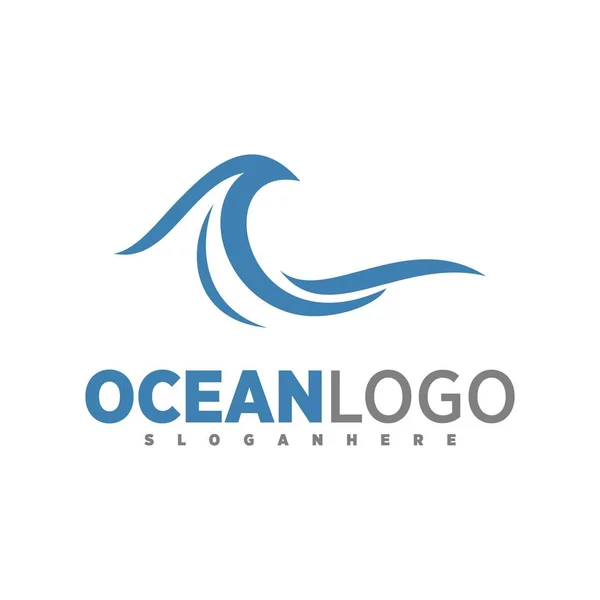 Logo Vlny Moře Ikona Ilustrace — Stockový vektor