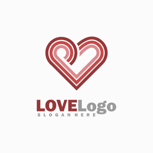 Aşk ve mono çizgi logosu, simge ve şablon