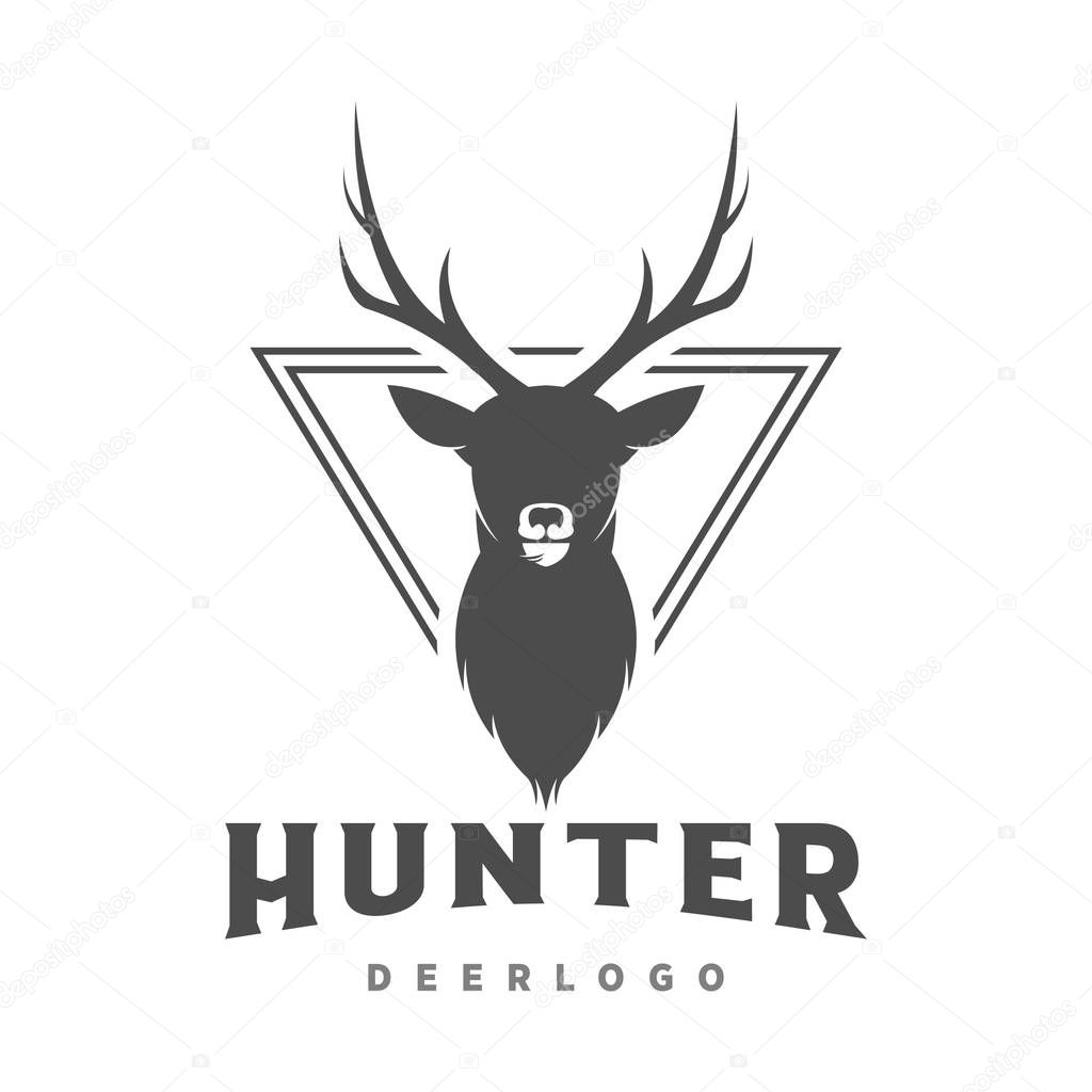 Deer hunter logo, icon and template