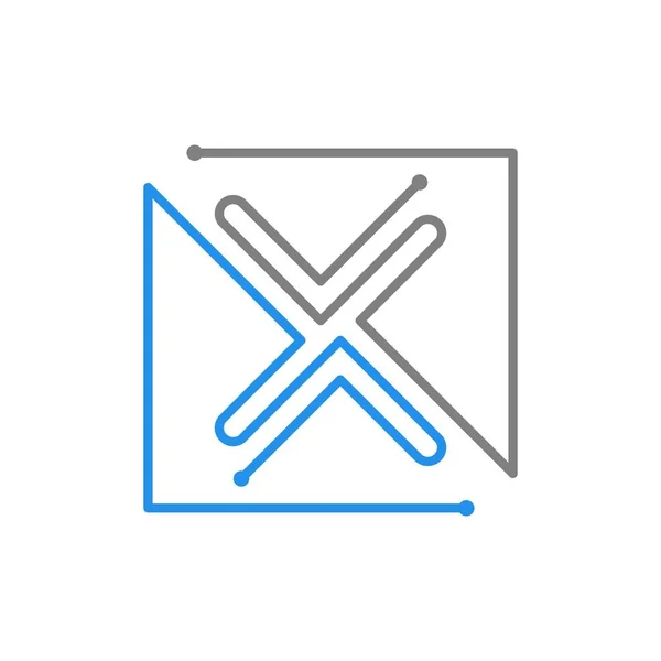 Letter Mono Line Technology Logo Icon Illustration — 스톡 벡터