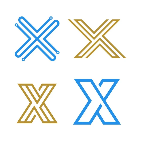 Litera Mono Linia Logo Technologii Ikona Ilustracja — Wektor stockowy