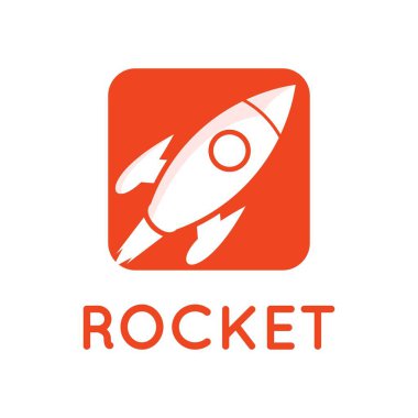 roket ve teknoloji logosu, simge ve şablon 