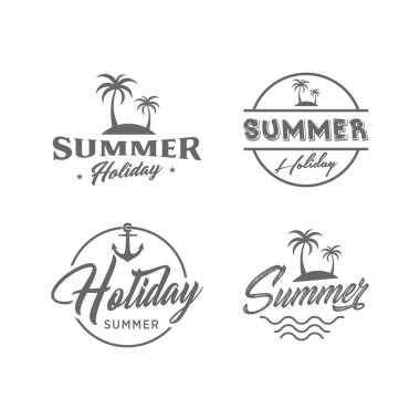 tatil ve yaz logosu, simge ve resimleme