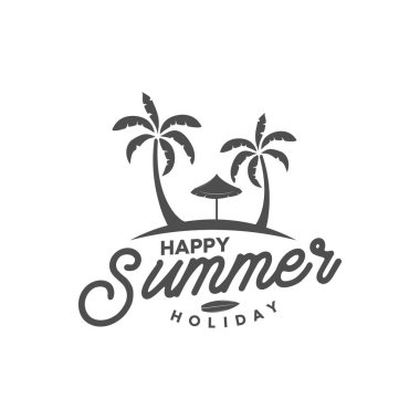 yaz ve tatil logosu, simge ve illüstrasyon