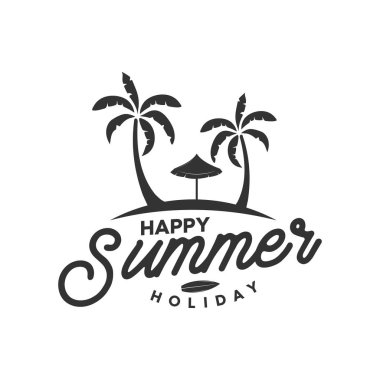 yaz ve tatil logosu, simge ve illüstrasyon