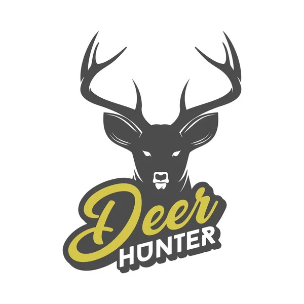 ヴィンテージの鹿の頭のロゴ アイコンとイラスト — ストックベクタ