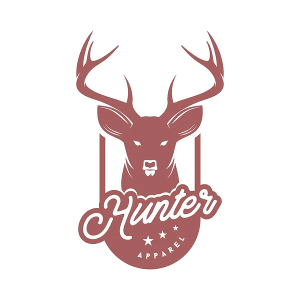 Vintage Deer Head Logo Icon Illustration — Stock Vector