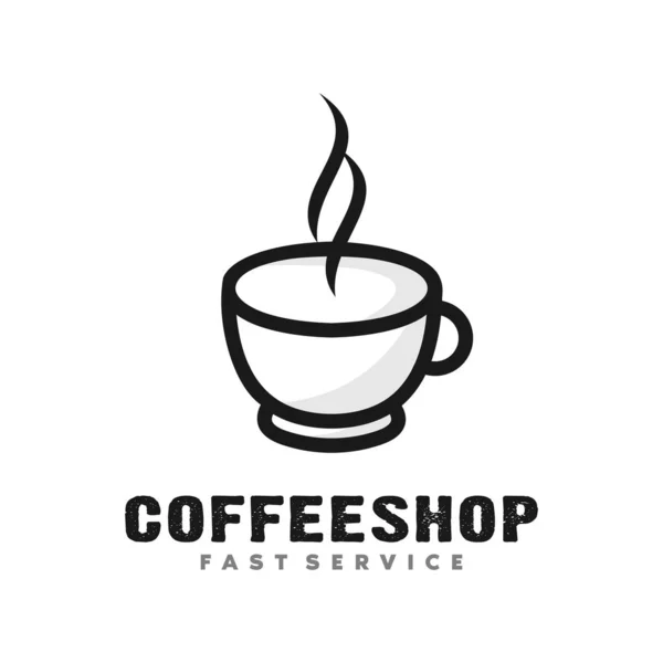 Logo Für Kaffee Und Becher Symbol Und Illustration — Stockvektor