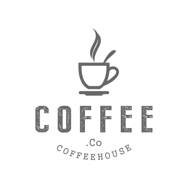 Klasik kahve ve kupa logosu, simge ve resim