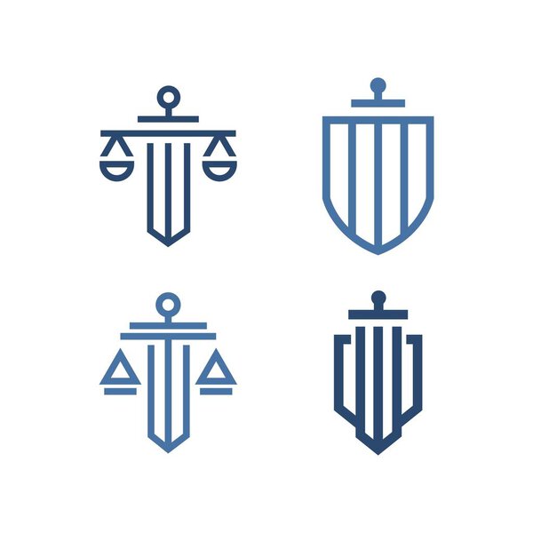 law and business logo, icon and illustration
