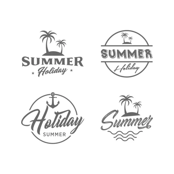 Vakantie Zomer Logo Icoon Illustratie — Stockvector