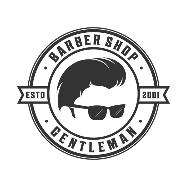 Logotipo Barbearia Vintage Ícone Ilustração — Vetor de Stock