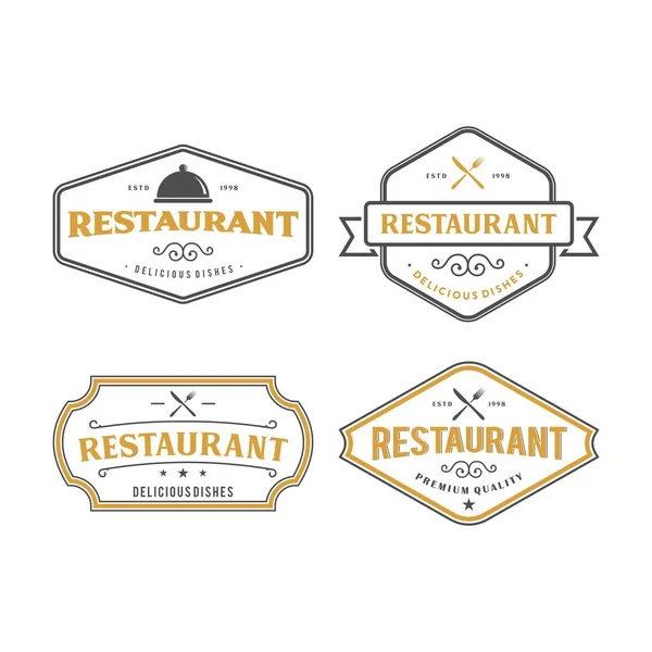 Restaurante Vintage Logotipo Retro Ícone Uma Ilustração — Vetor de Stock