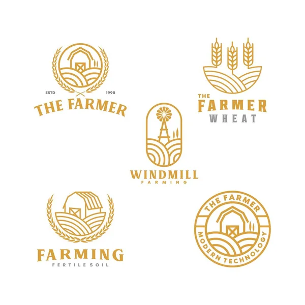 Klasik çiftlik ve mono hattı logosu, simge ve illüstrasyon